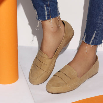 Nia Suede Loafer Beige