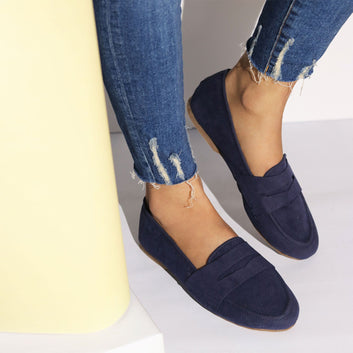 Nia Suede Loafer Deep Blue