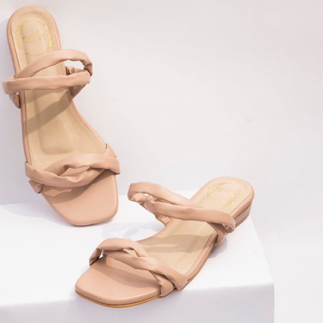 Nude Heel Martini Flats