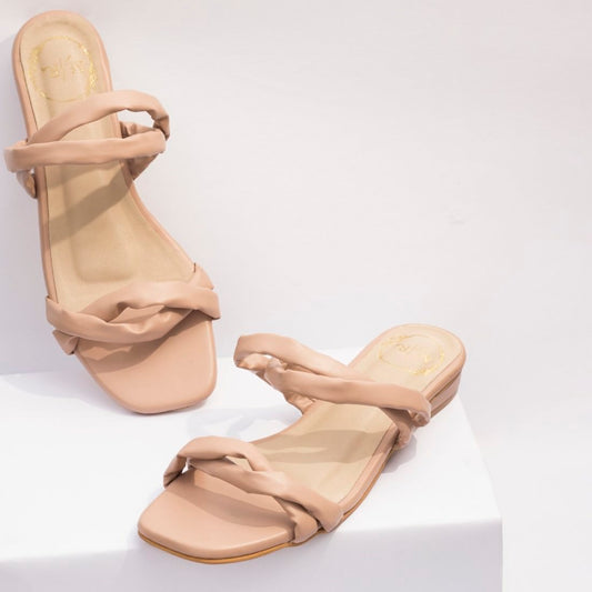 Nude Heel Martini Flats