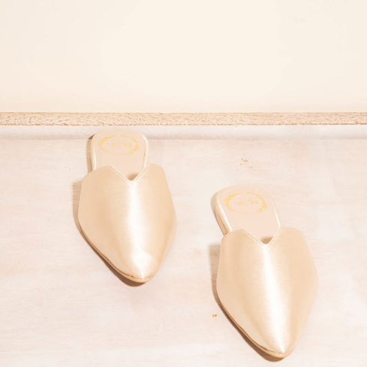 Champagne Cloth Mules