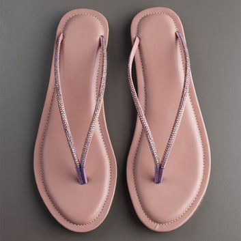 Pink Swaroski Flats