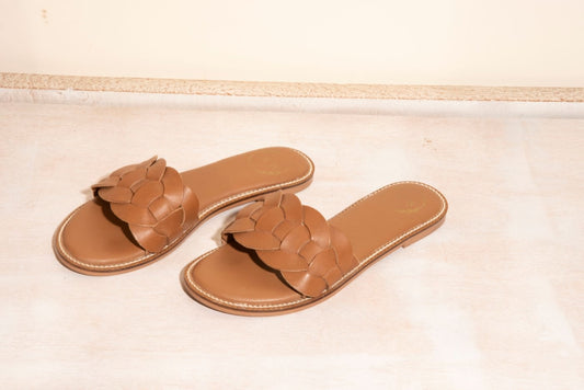 Stitched Sole Brown Flats