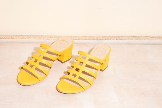 Yellow Block Heel