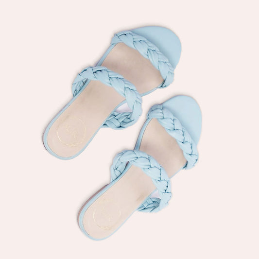 Pastel Blue Knotted Flats