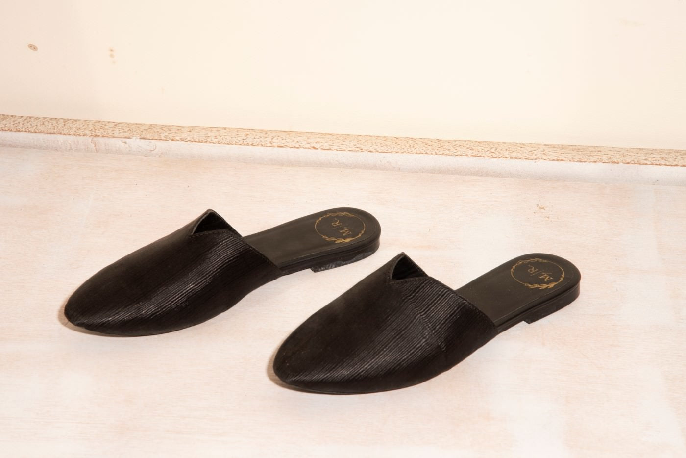 Black Cloth Mules