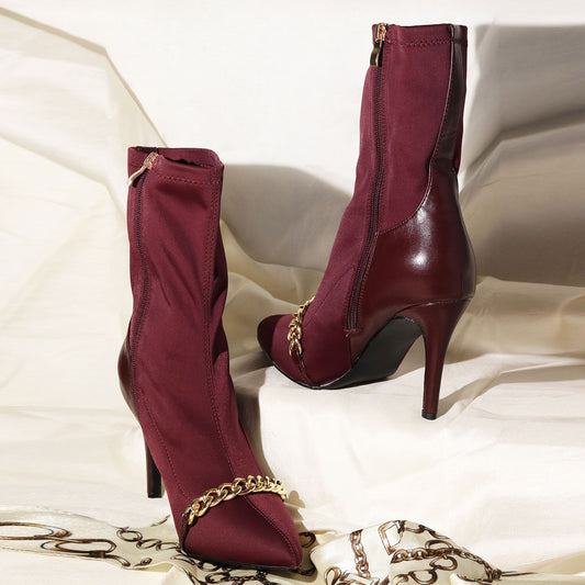 Chain Boot Burgundy